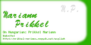 mariann prikkel business card